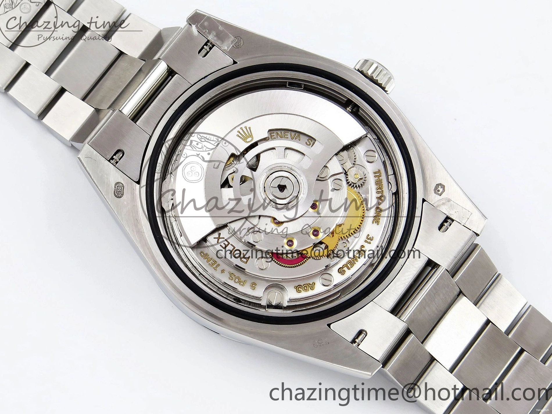 Stick Steel SS 40 Dial (Gain V3 Light JDF Weight) President Green DayDate on VR3255 904L Bracelet 0401